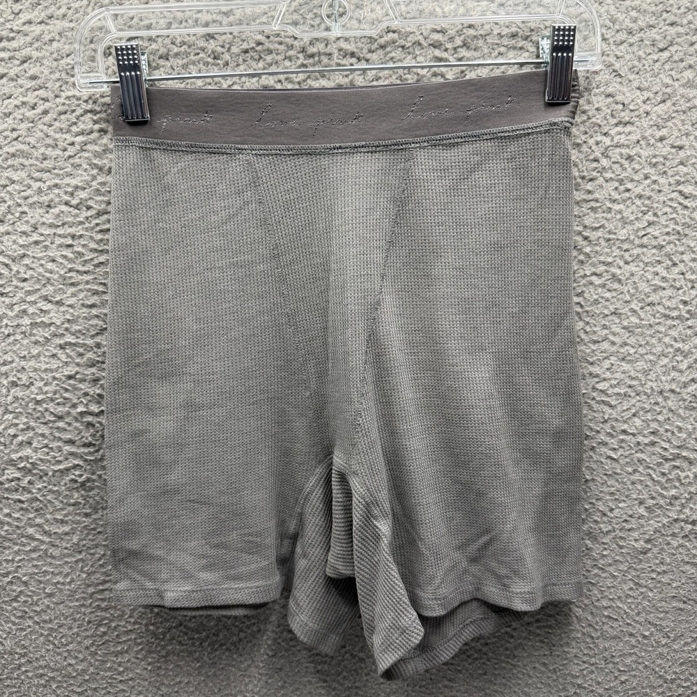PINK Victorias Secret Sleep Shorts Womens Size M Gray Waffle Thermal Sleep Short